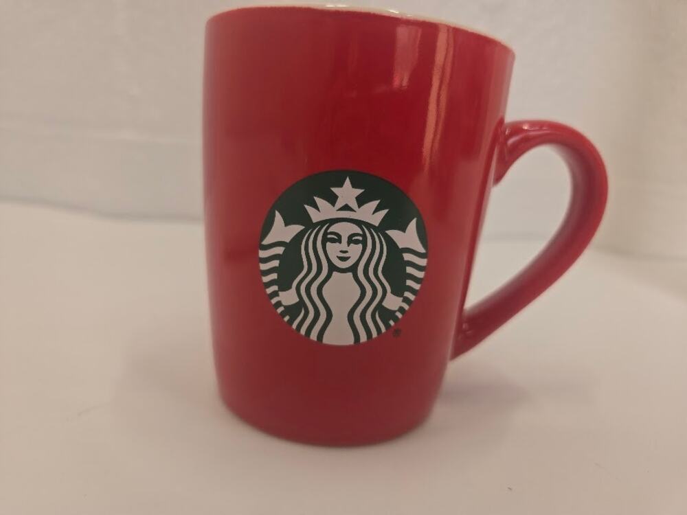 Starbucks Red Ceramic Coffee Mug Green Siren Logo Holiday Cup
